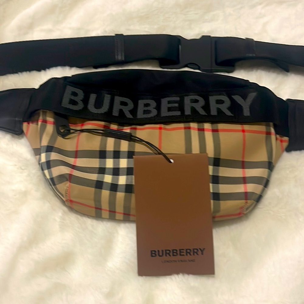 Beige Burberry Fanny Pack New